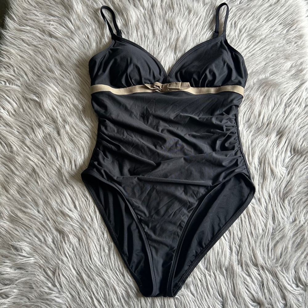 ECO Swim One Piece Swimsuit Womens Size 16 Black Swimwear